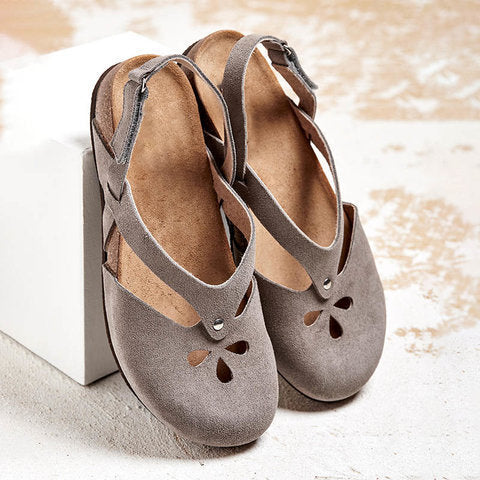 ✨✨【Ofertă limitată】 【35-44】Sandale casual din piele de înaltă calitate 2025 ✅ Vârf rotund ✅ Talpă plată