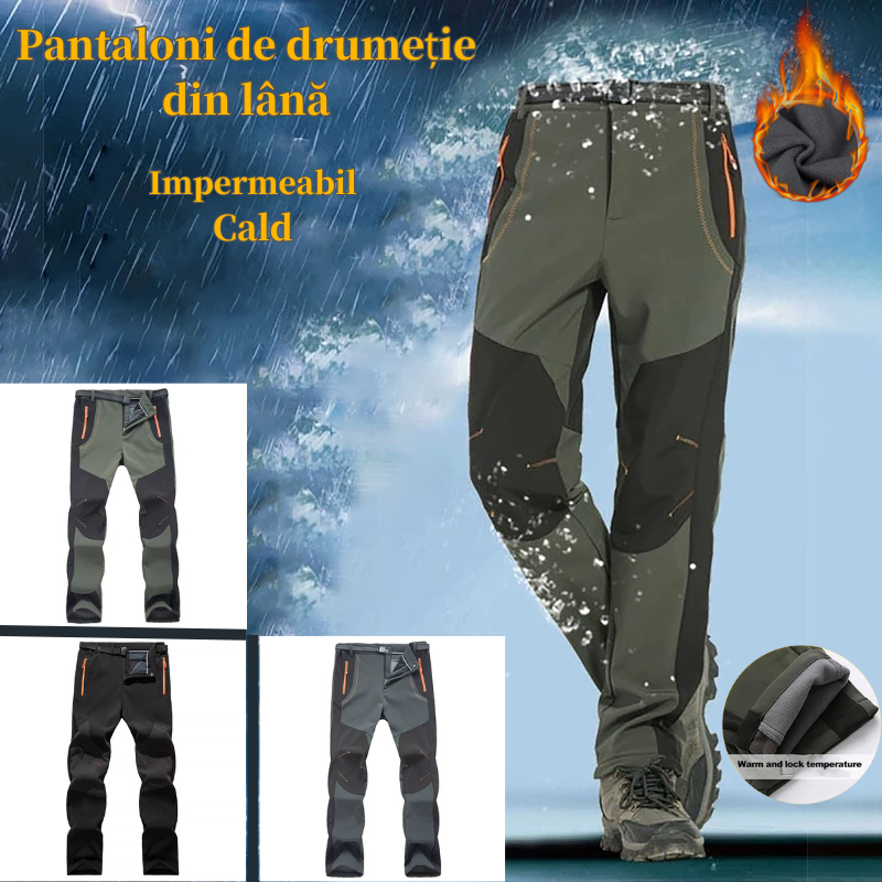 【💥Wysoka jakość】【S-5XL】Męskie miękkie, wodoodporne, wiatroszczelne, oddychające spodnie turystyczne, ciepłe, grube, sportowe spodnie polarowe do uprawiania sportów na świeżym powietrzu