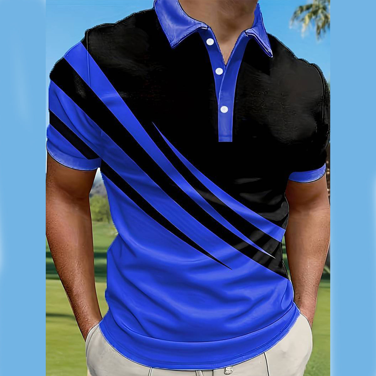 🔥👔【S-6XL】Nova poletna črtasta polo majica