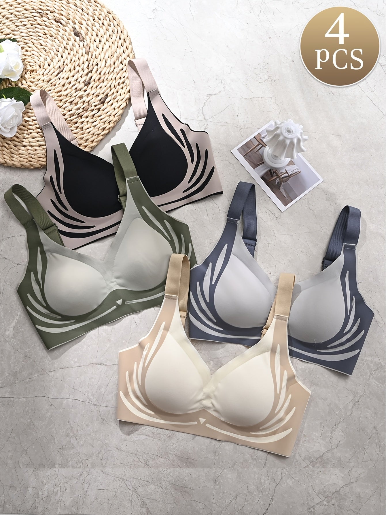 😍😍【Paket 2】Ženski enodelni brezžični modrček❤️【40-85KG】