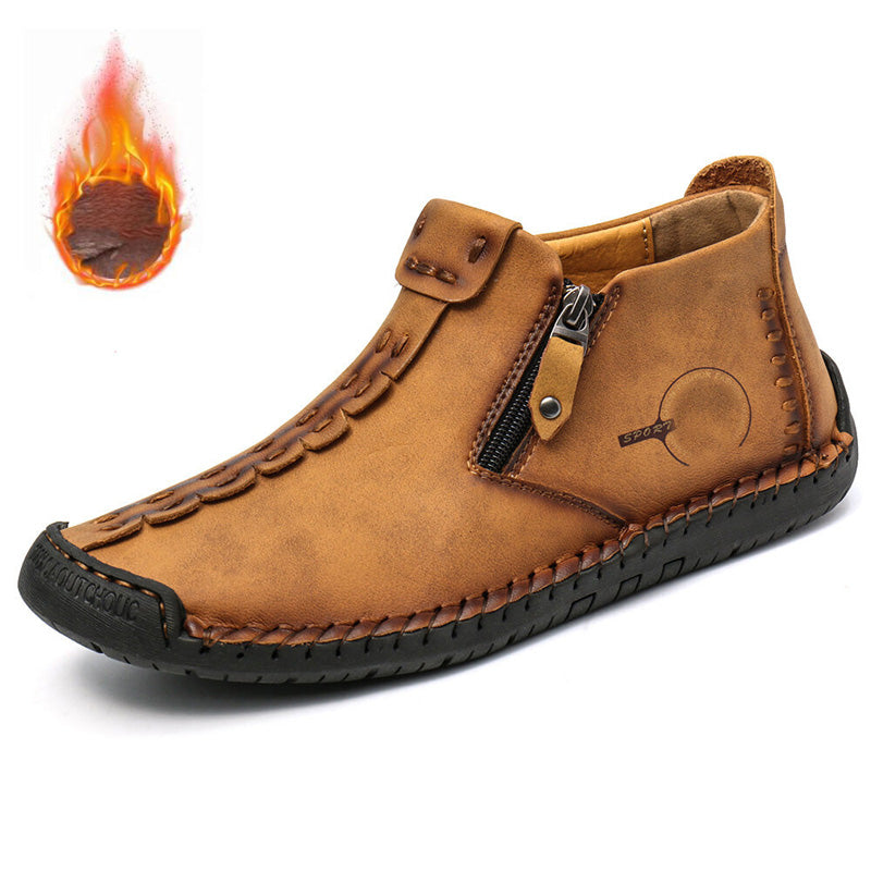 👞💥【38-48】Novinka Zima 2025: Pánske Martens topánky s podšívkou z kožušiny a zipsom – Teplé, pohodlné a štýlové na zimné dni!