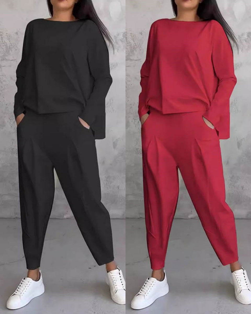 💃 50% zniżki 💖 Nowy prosty bawełniany komplet na wiosnę i jesień 2025