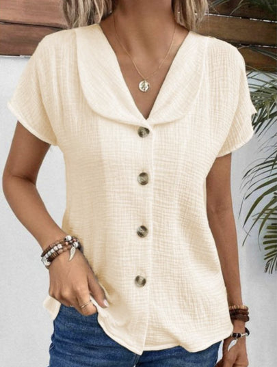 š2025, varÄ, culoare uni, cardigan cu mĆ¢neci scurte, cu nasturi