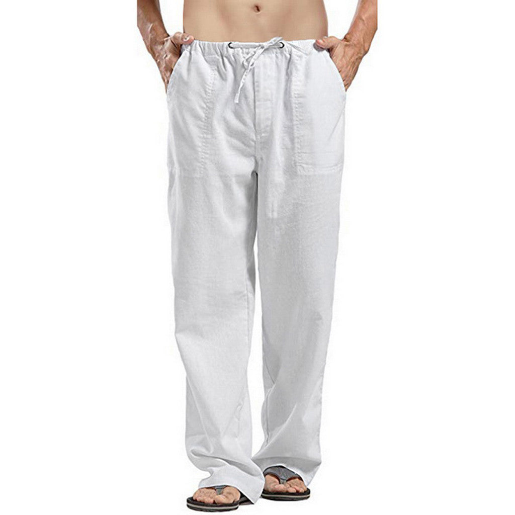 💥😎 【50 % popust🔥】【S–5XL】 🌈 Pantaloni casual pentru bărbați de marime mare din bumbac și in, 12 culori
