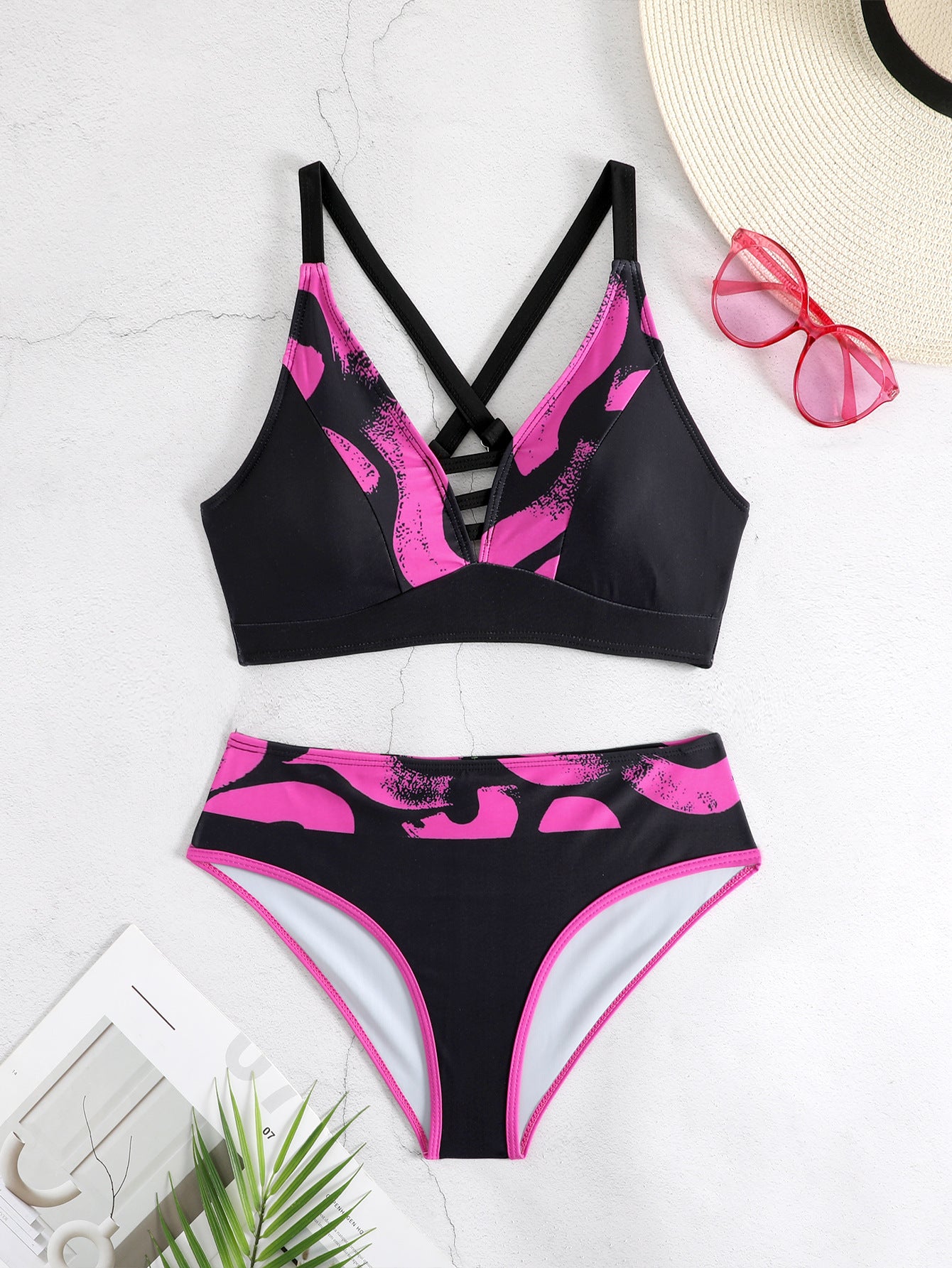 🎁Reducere de 50%👙🌴【S-5XL】Bikini nou, cu uscare rapidă, cu despicare încrucișată, stil etnic unic