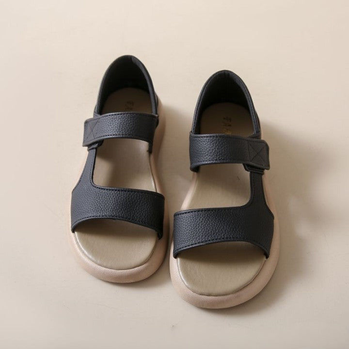 👡【35-43】Poletni retro enonogi mehki usnjeni sandali 2024 z mehkim podplatom