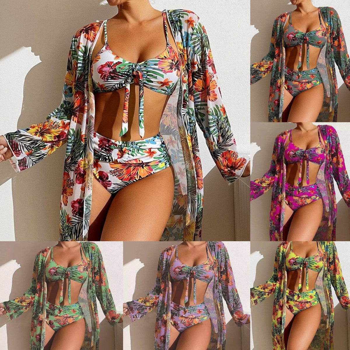 👙☀️【S-2XL】【Tridelni komplet】3-delni komplet kopalk z novim slogom šal 2025