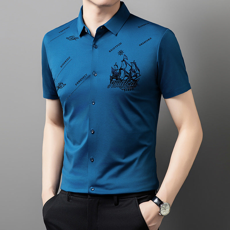 🔥【M-4XL】 Moška poslovna srajca s kratkimi rokavi in gumbi