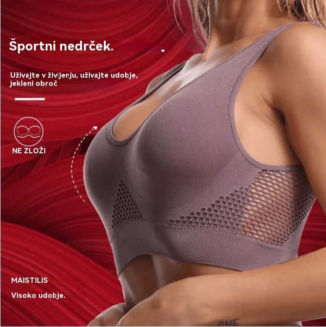 🥰【Paket 3】S-5XLPerforiran mrežast športni modrček prevelike velikosti❤️【40-120KG】