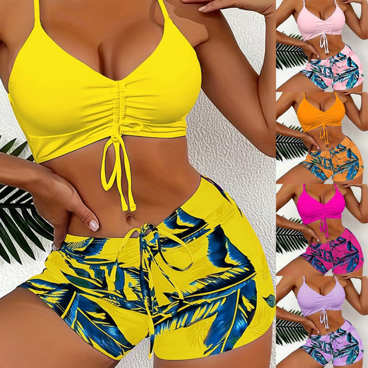 🏊👙【S-2XL】【50% kedvezmény】🌴 Elegáns, kétrészes fürdőruha nagyméretű mintával