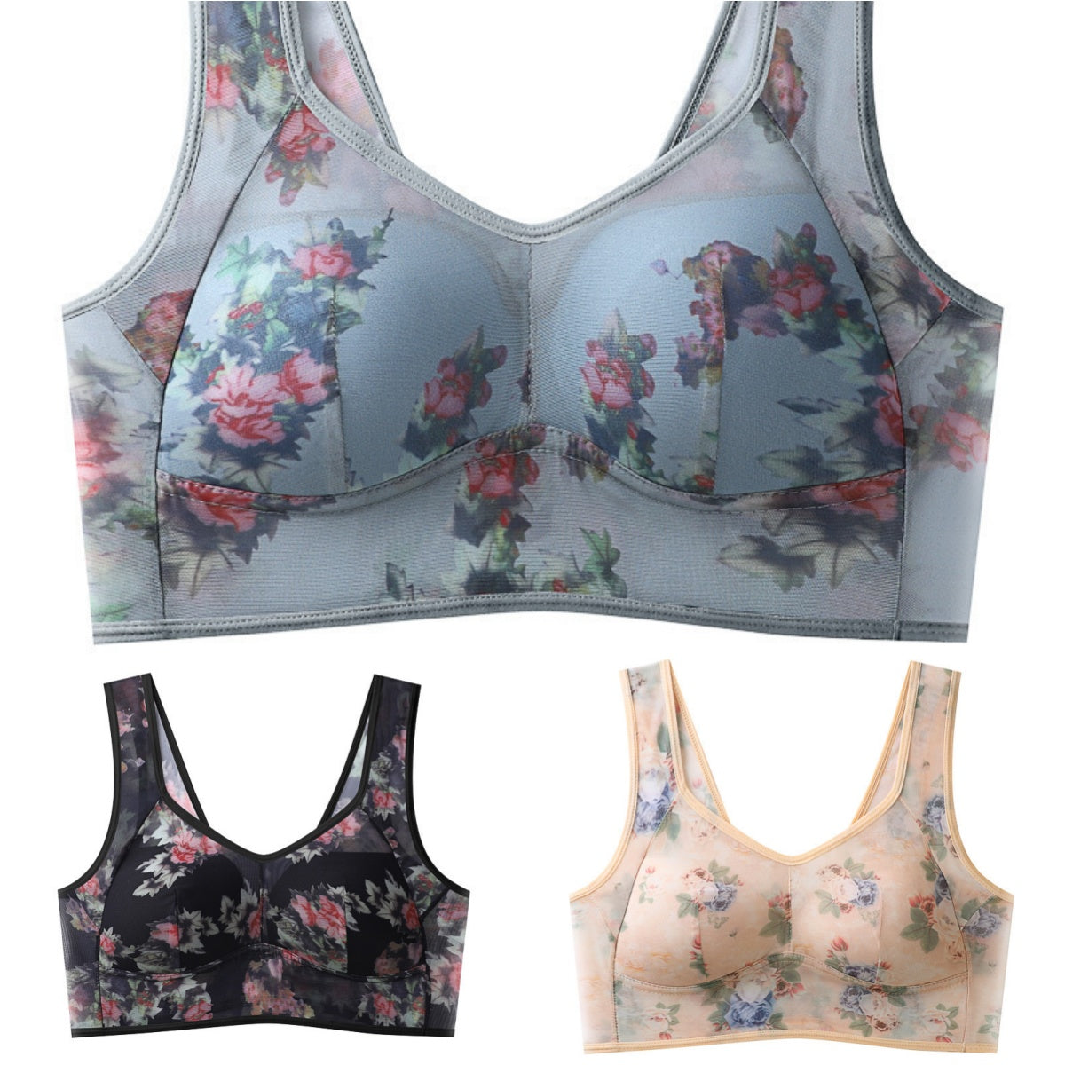 💥Visokokakovosten nedrček push up, hladen in udoben modrček iz ledene svile