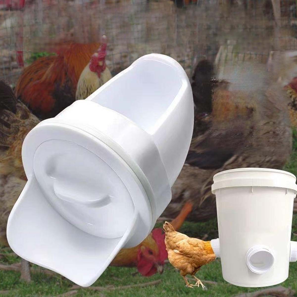 🐓🦆【Piercer + 5 podajalnikov】 Avtomatski krmilnik za perutnino je odporen na dež in glodalce