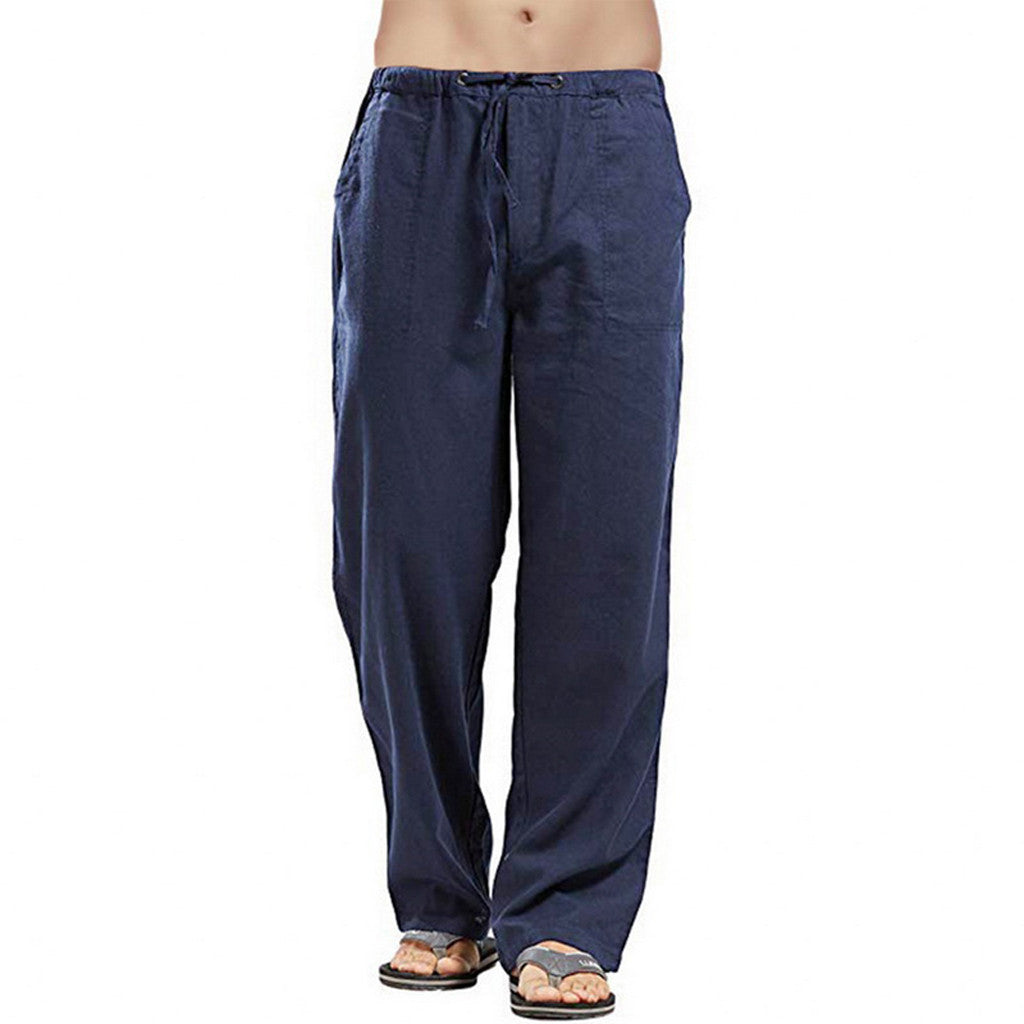 💥😎 【50 % popust🔥】【S–5XL】 🌈 Pantaloni casual pentru bărbați de marime mare din bumbac și in, 12 culori