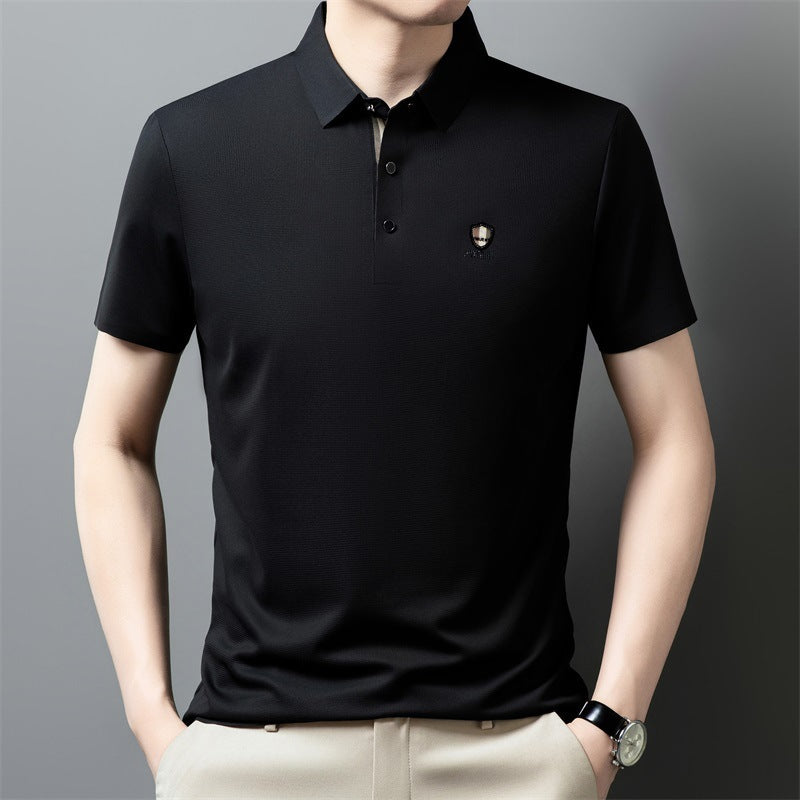 ✨✨【M-4XL】 Cămașă polo casual cu jumătate de mânecă din mătase de gheață 2025