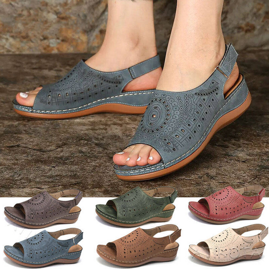 👡【Reducere de 50%】【35-43】 Papuci de sandale de dimensiuni mari, design cu cataramă metalică, talpă moale și confortabilă, iubiți-o