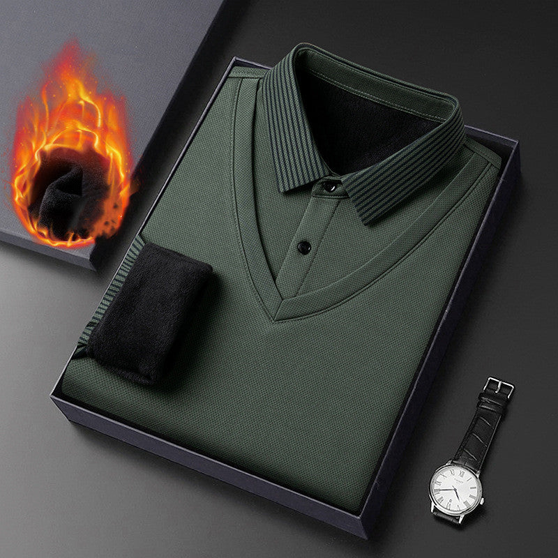 🔥👔【50% POPUST】【M-4XL】Nova moška dvodelna majica z umetno podlogo iz leta 2025, primerna za vse priložnosti