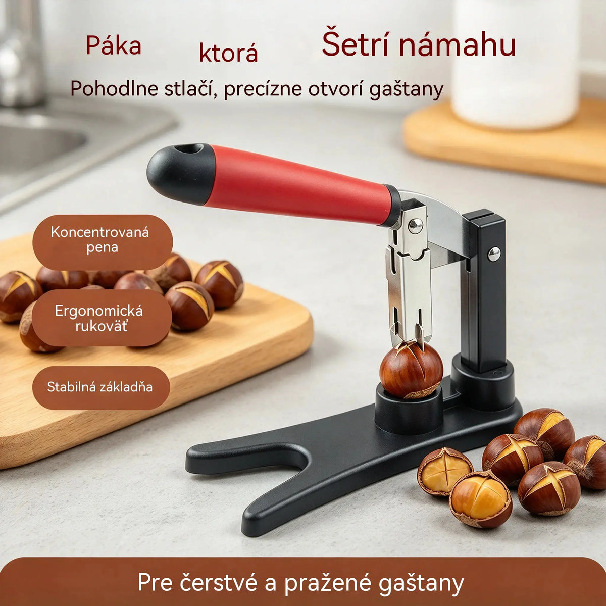 🥜💪Lúpač orechov s rukoväťou – vyrobený z nehrdzavejúcej ocele, pripravený na použitie