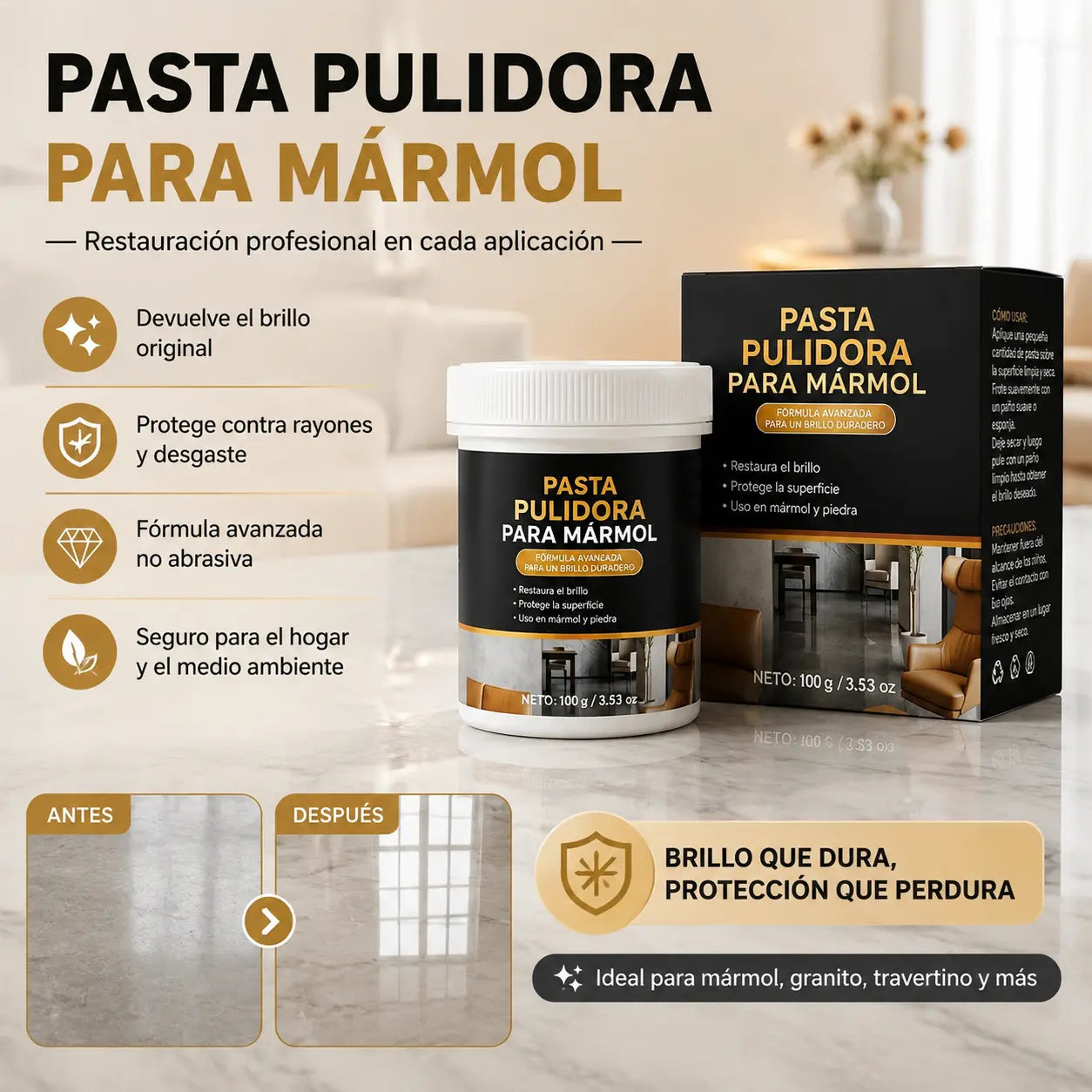 🥳 🔥 Dwie butelki za jedyne 109 zł! ✨ Pasta do polerowania marmuru – usuń zarysowania, przywróć połysk i zabezpiecz powierzchnię w zaledwie 2 minuty 🛡️