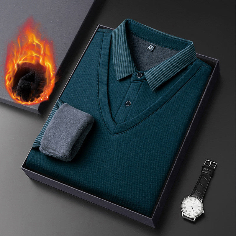 🔥👔【50% POPUST】【M-4XL】Nova moška dvodelna majica z umetno podlogo iz leta 2025, primerna za vse priložnosti