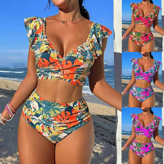 🏊👙【Sleva 50%】🌴 Elegantní plavky s potiskem pro větší velikosti