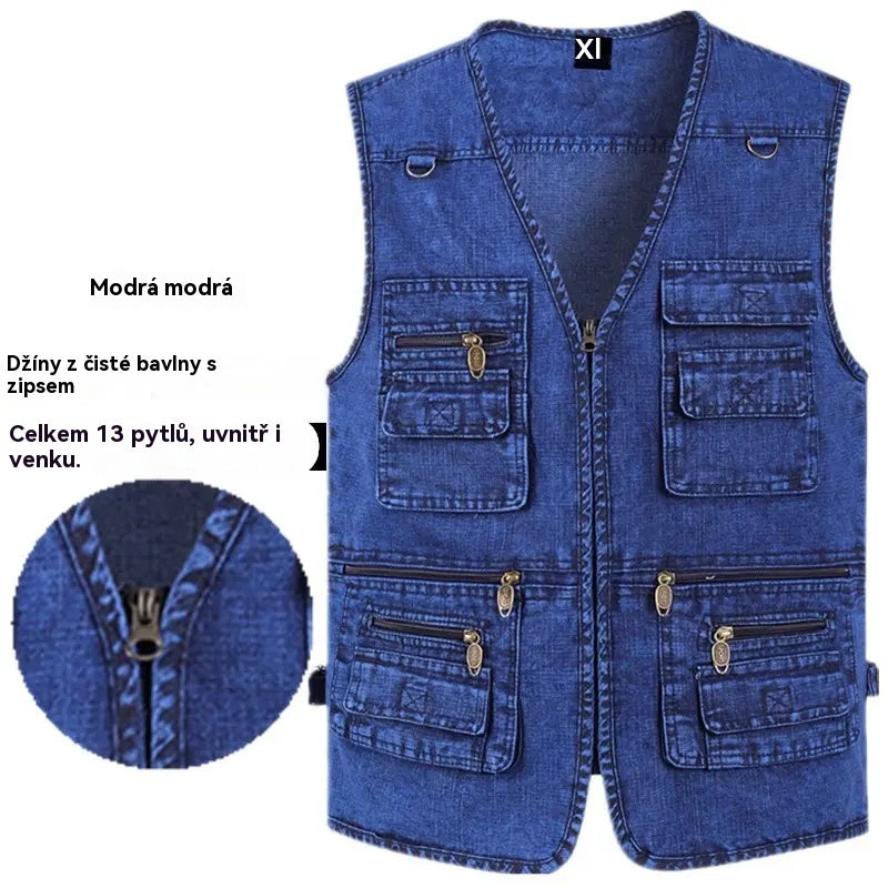 đĽăXL-7XLăPĂĄnskĂĄ dĹžĂnovĂĄ vesta s vĂce kapsami, rok vĂ˝roby 2025