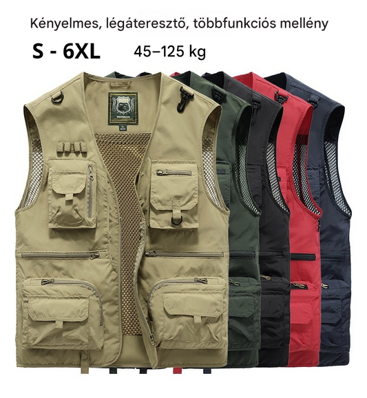 💥【20% KEDVEZMÉNY】【S-6XL】Többzsebes mellény nyári kültéri munkaruhához