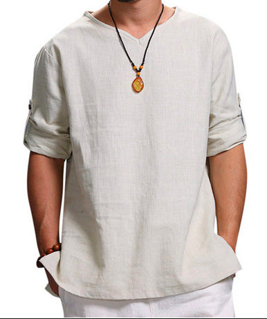 🌿【M-4XL】Novo za leto 2025, moška zračna bombažno-lanena srajca