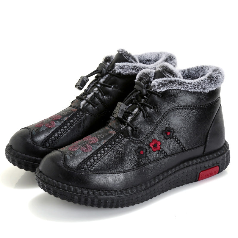 🔥50% отстъпка + Безплатна доставка🔥【35-40】Дамски боти до глезена от естествена кожа, неплъзгащи се и изолирани,