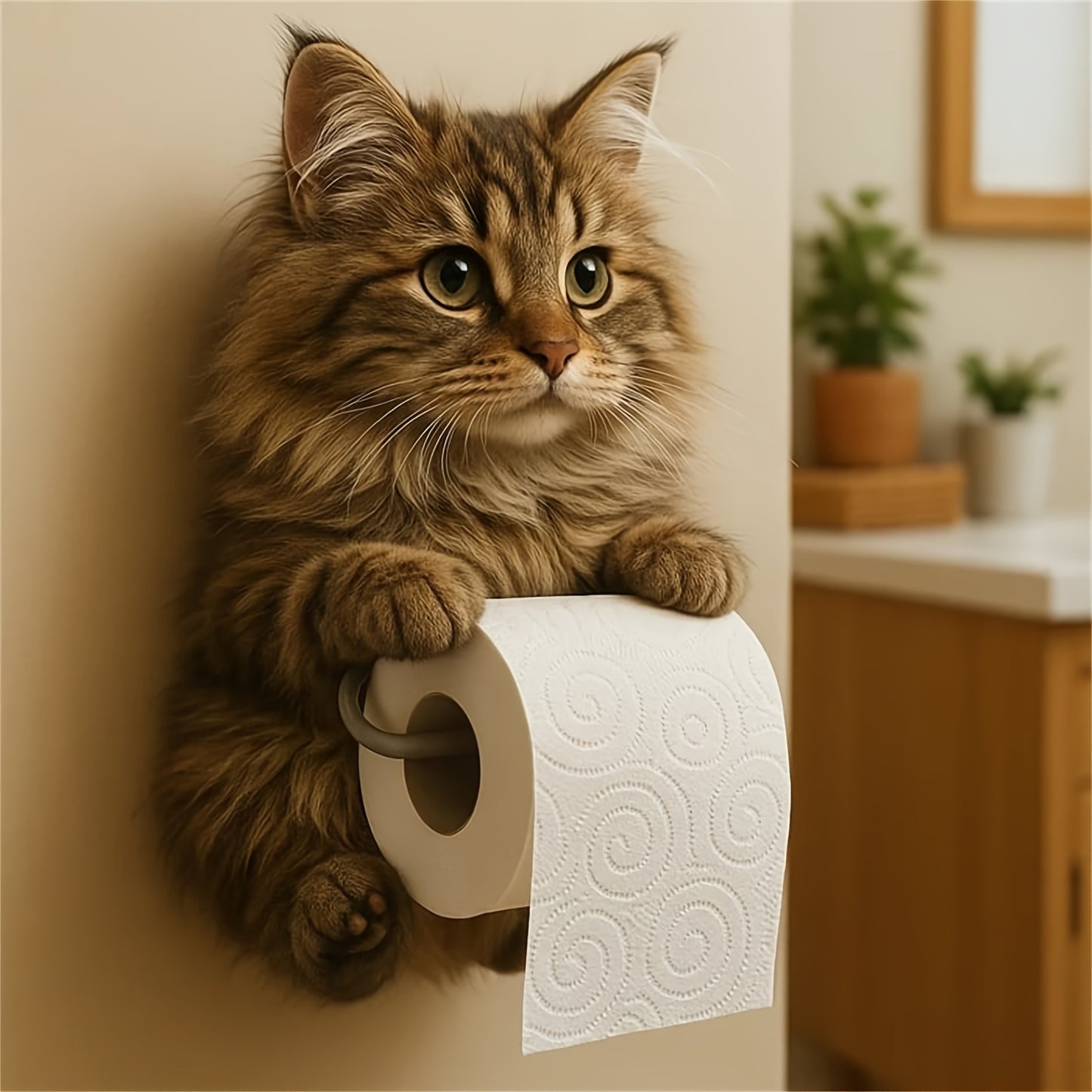 🐱【Žhavý výprodej letošního roku】Držák toaletního papíru s roztomilým kočičím vzorem