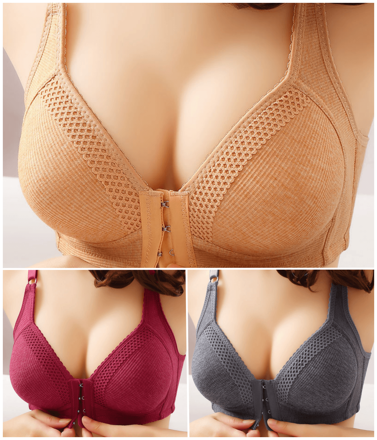 【Reducere de 50%】【Set de 3 piese - extrem de accesibil】Sutien push-up de înaltă calitate, fără cusături, la modă, antiderapant