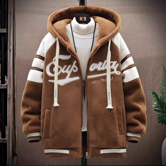 【Sleva 50 %, M-8XL】🔥Pánská zimní silná teplá bunda z jehněčí vlny