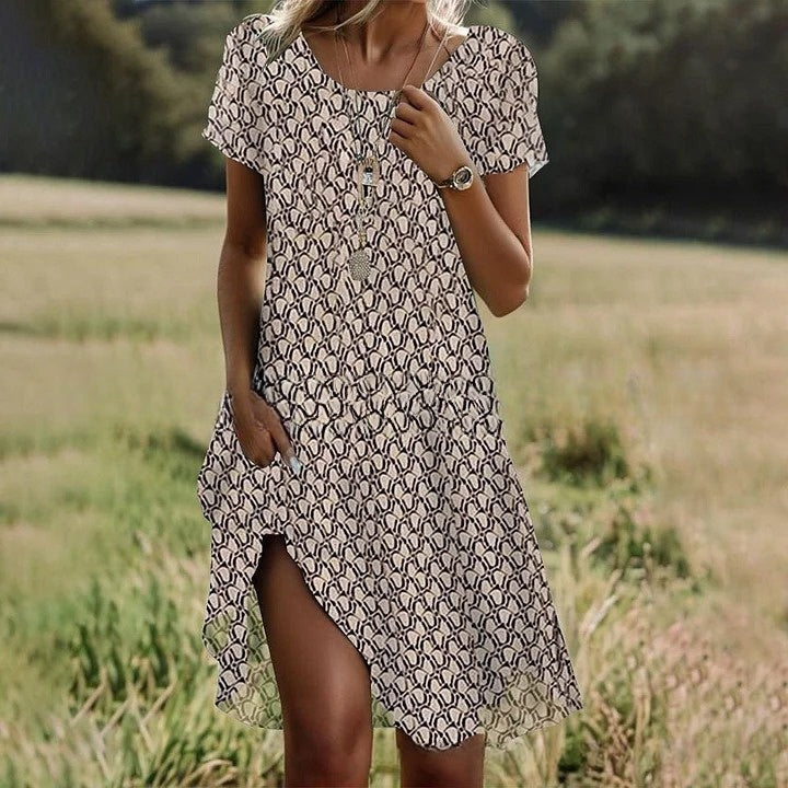 【S-3XL】👗2025 Nové šaty s kulatým výstřihem