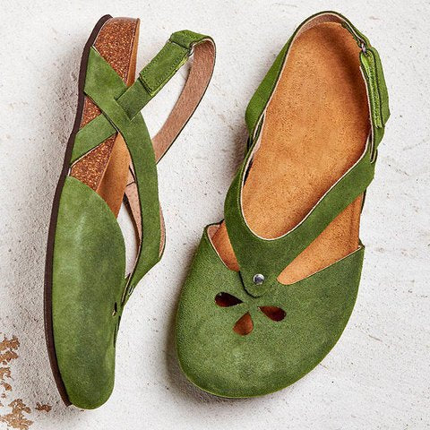 ✨✨【Ofertă limitată】 【35-44】Sandale casual din piele de înaltă calitate 2025 ✅ Vârf rotund ✅ Talpă plată