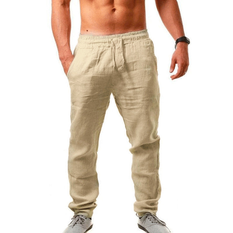 😍👖【S-4XL】💥Nove poletne moške športne hlače za leto 2025, velika velikost, široka različica iz zračnega bombaža in lanenega materiala