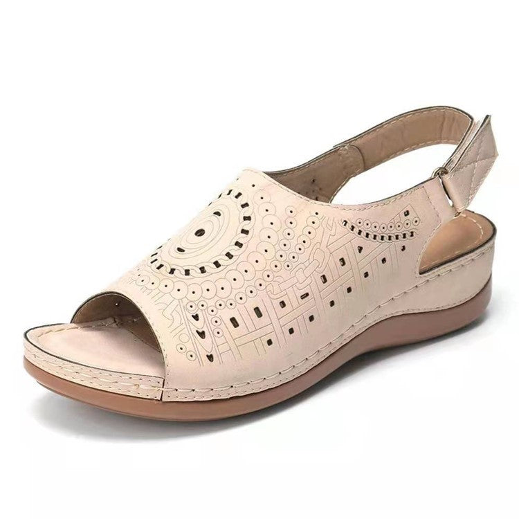 👡【Reducere de 50%】【35-43】 Papuci de sandale de dimensiuni mari, design cu cataramă metalică, talpă moale și confortabilă, iubiți-o