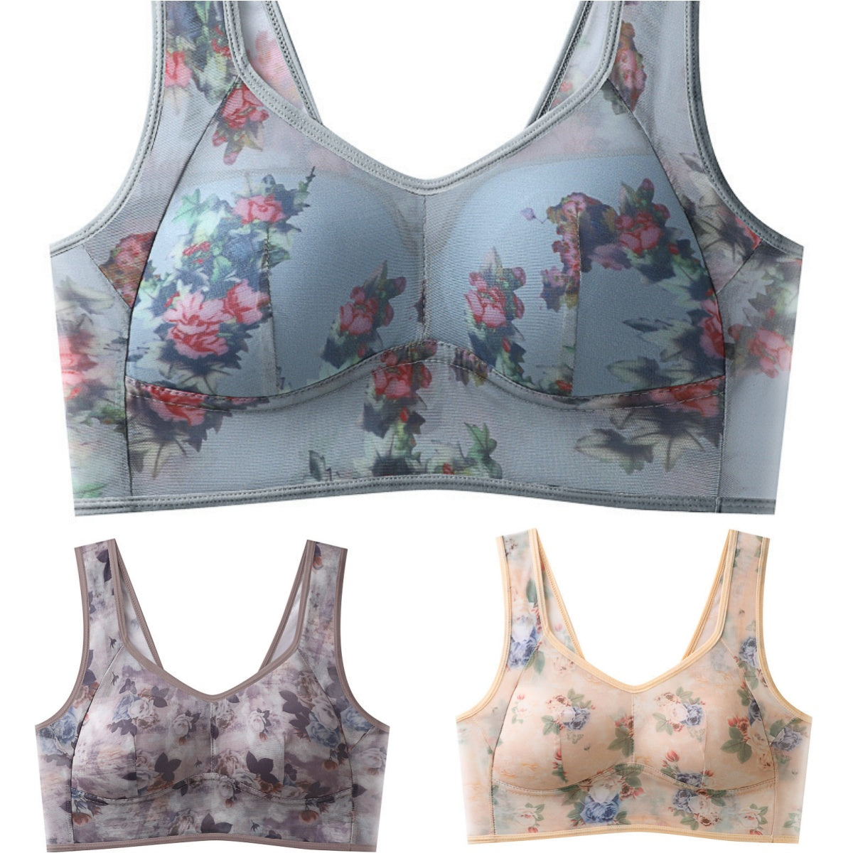 💥Visokokakovosten nedrček push up, hladen in udoben modrček iz ledene svile