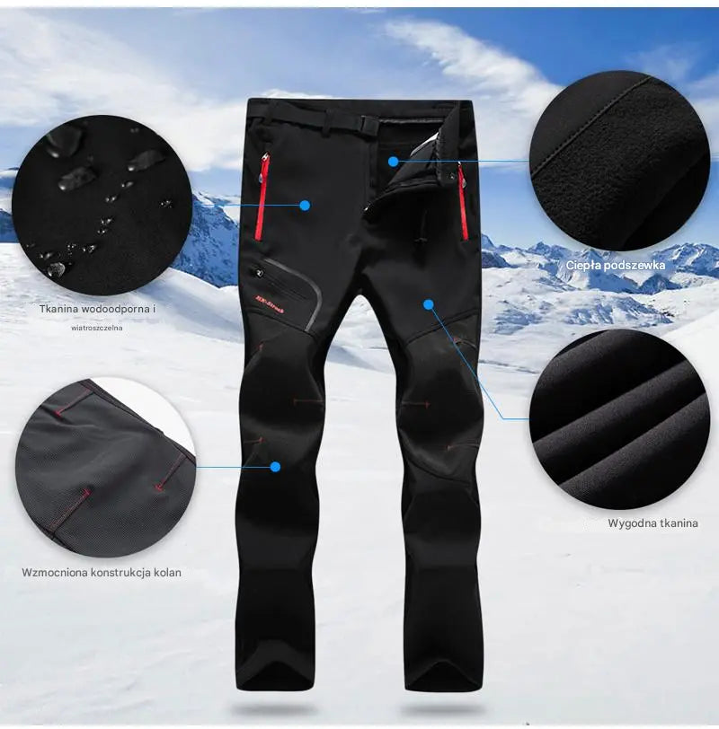 🏃♂️【S–5XL】2026 Nowe męskie spodnie outdoorowe na jesień i zimę – ciepłe, polarowe, wodoodporne i wiatroszczelne