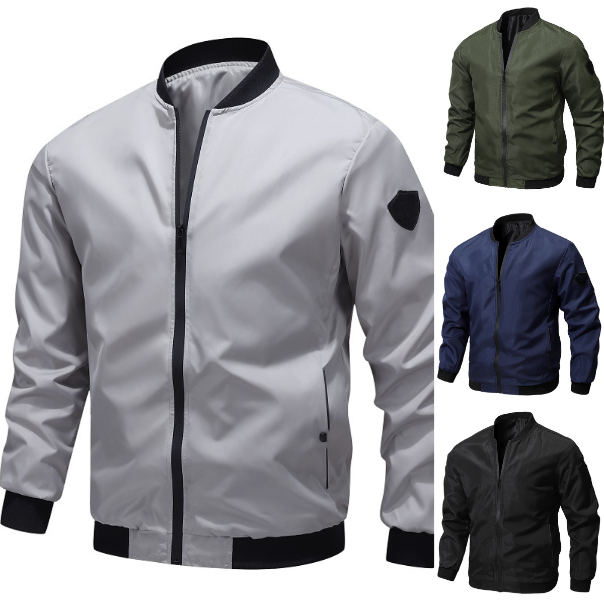 🚀🧥【50% popust 🔥】【S–6XL】Moška enobarvna pilotska jakna, na voljo v velikih velikostih