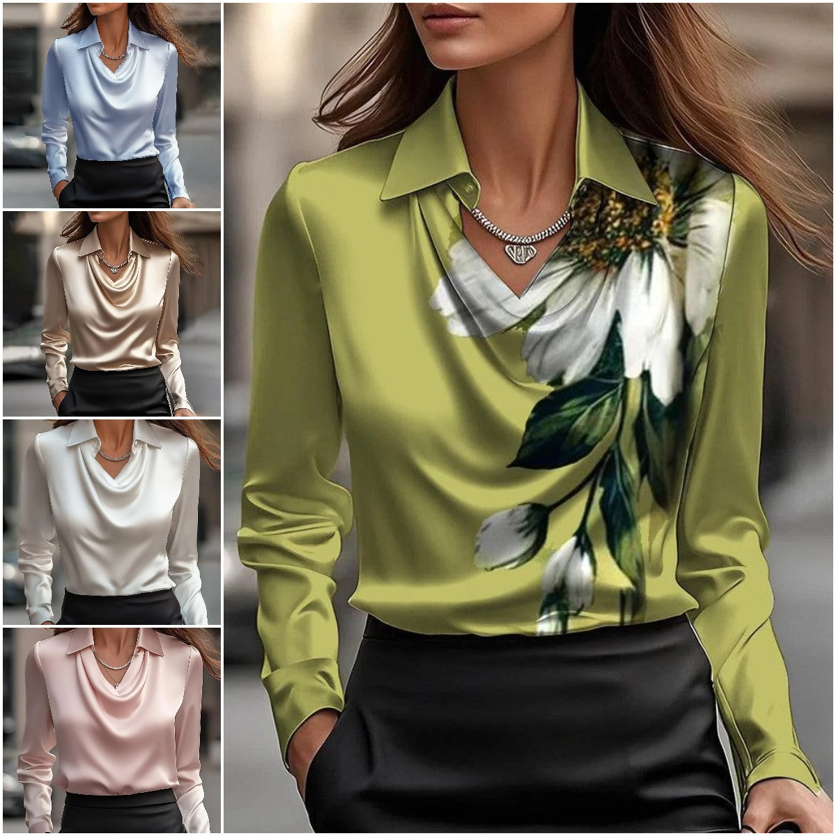 š„ćNovedades de otoƱoććS-3XLćāØCamisa con estampado temperamental para mujer