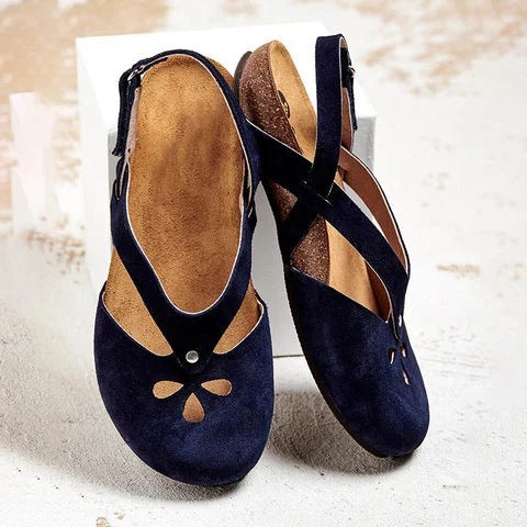 ✨✨【Ofertă limitată】 【35-44】Sandale casual din piele de înaltă calitate 2025 ✅ Vârf rotund ✅ Talpă plată