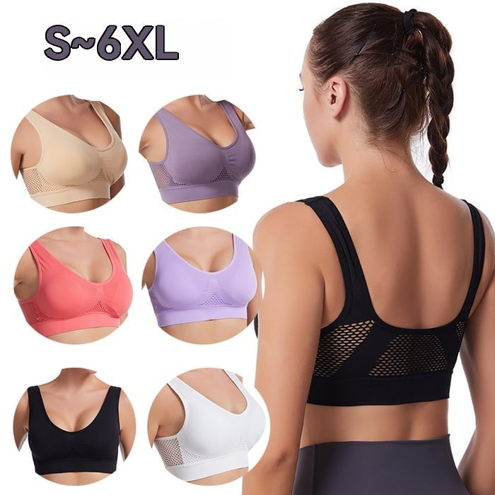🥰【Paket 3】S-5XLPerforiran mrežast športni modrček prevelike velikosti❤️【40-120KG】