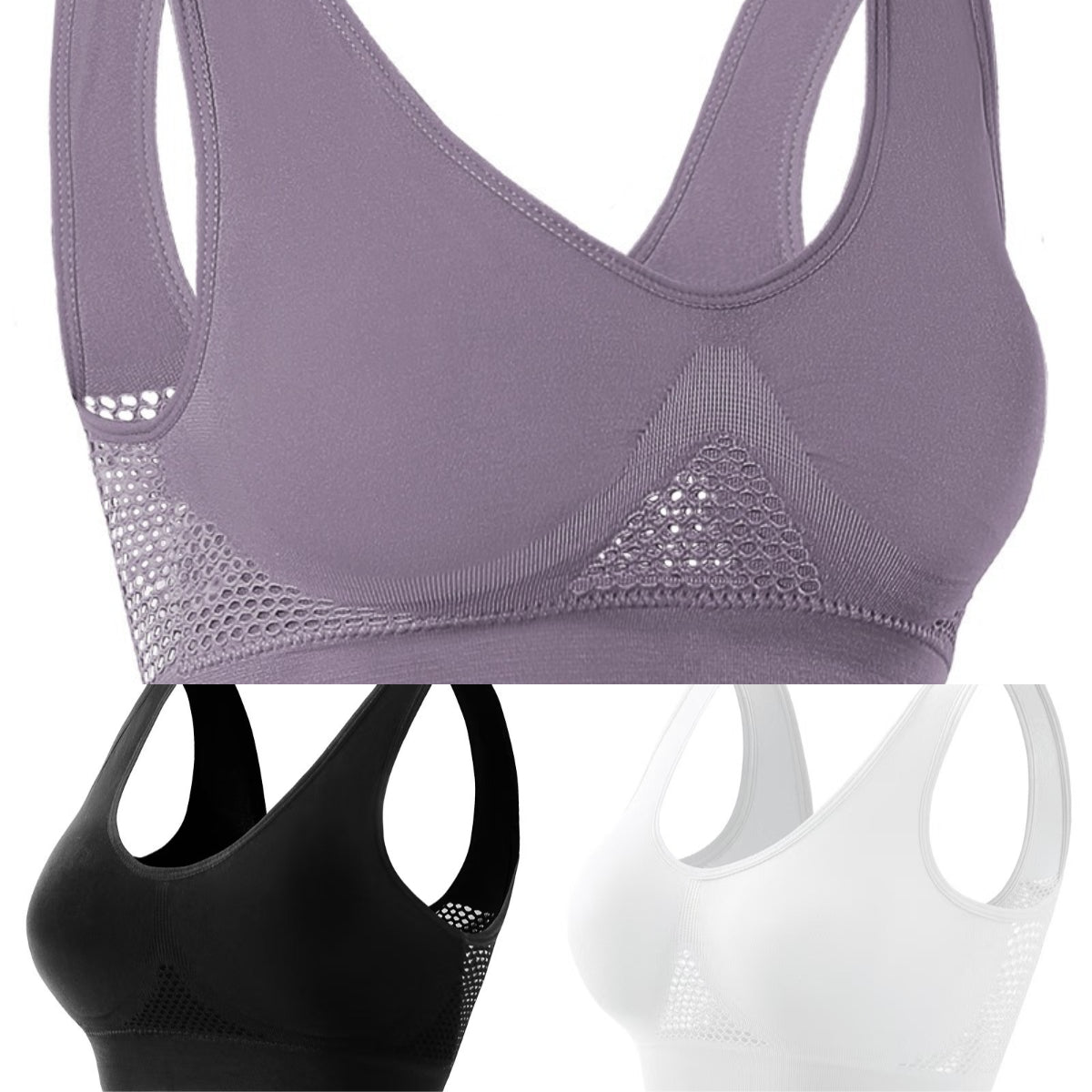 🥰【Paket 3】S-5XLPerforiran mrežast športni modrček prevelike velikosti❤️【40-120KG】