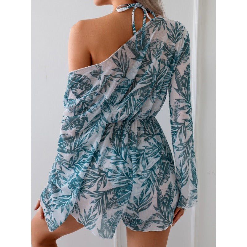 🏖️🩱【Reducere de 50%】【Șal + bikini】Costum de baie sexy pentru sărbători