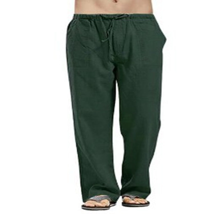 💥😎 【50 % popust🔥】【S–5XL】 🌈 Pantaloni casual pentru bărbați de marime mare din bumbac și in, 12 culori