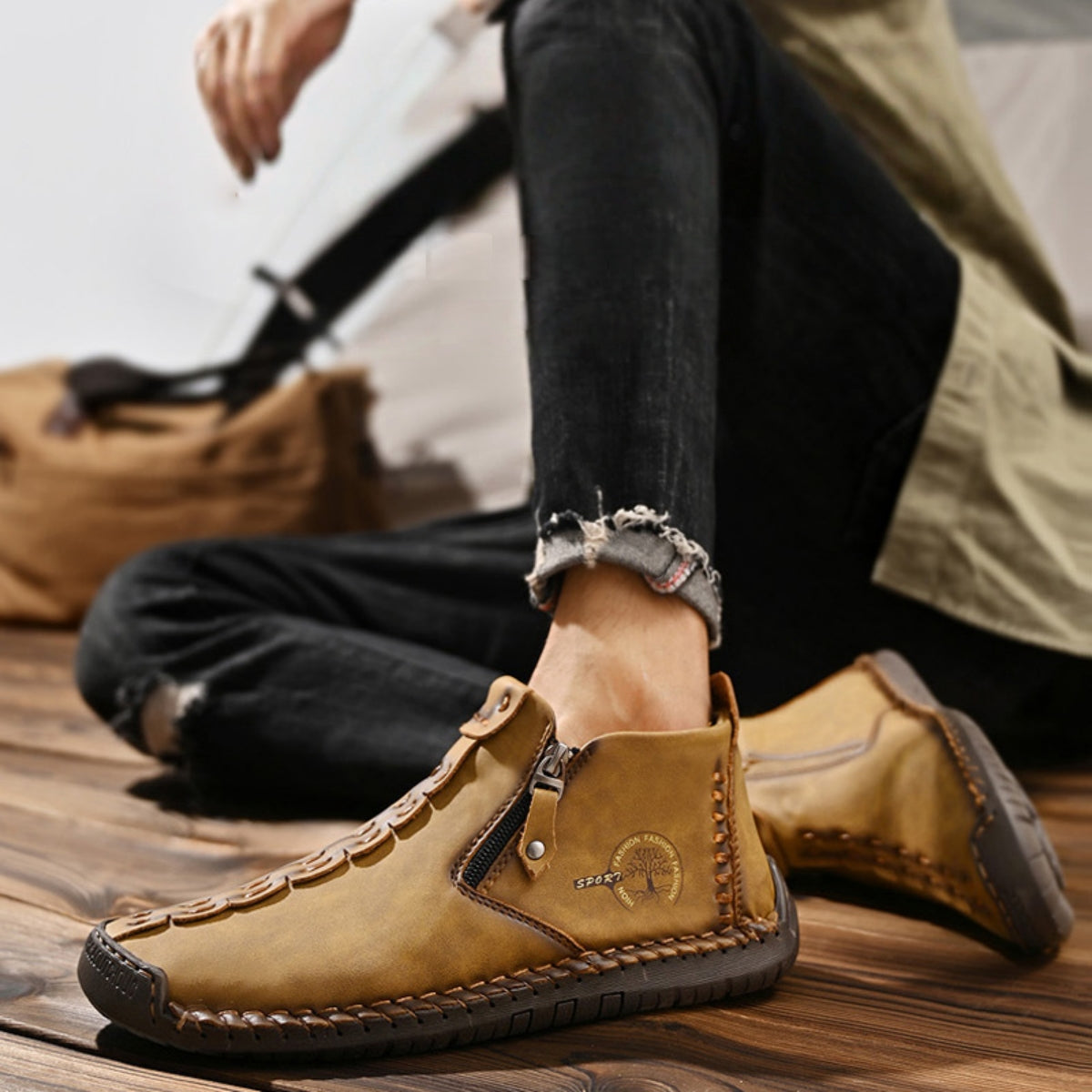 👞💥【38-48】Novinka Zima 2025: Pánske Martens topánky s podšívkou z kožušiny a zipsom – Teplé, pohodlné a štýlové na zimné dni!