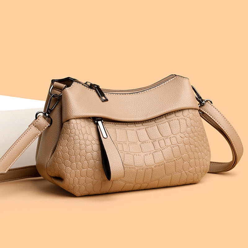 👜 【4 farby】Štýlová a jednoduchá viacpriehradková kabelka cez rameno/crossbody, všestranná mäkká taška.