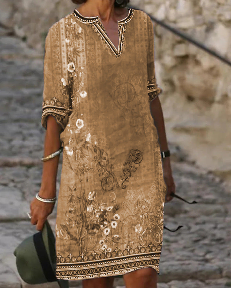 【S-5XL】2025 Nova ženska tiskana obleka