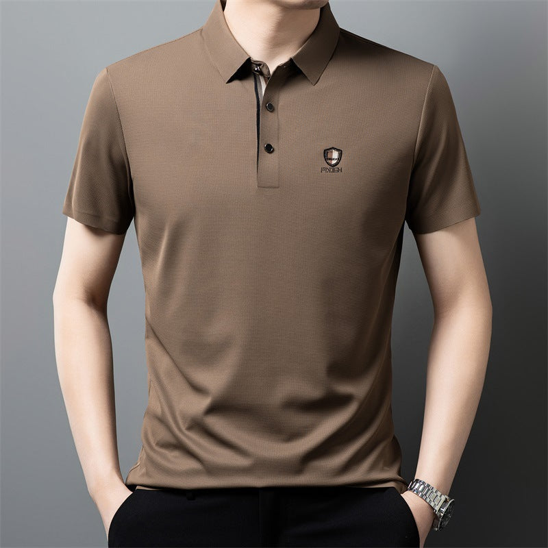 ✨✨【M-4XL】 Cămașă polo casual cu jumătate de mânecă din mătase de gheață 2025