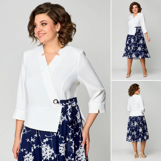 【🔥Reducere de 50%】【S-5XL】2025 Rochie nouă, albastră și albă, proaspătă