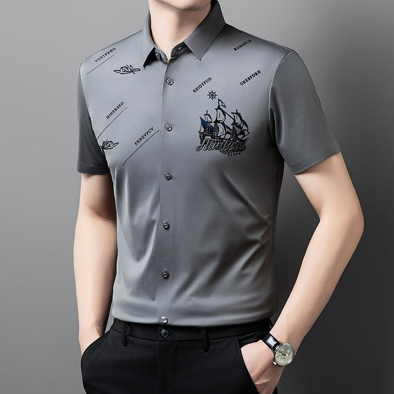 🔥【M-4XL】 Moška poslovna srajca s kratkimi rokavi in gumbi